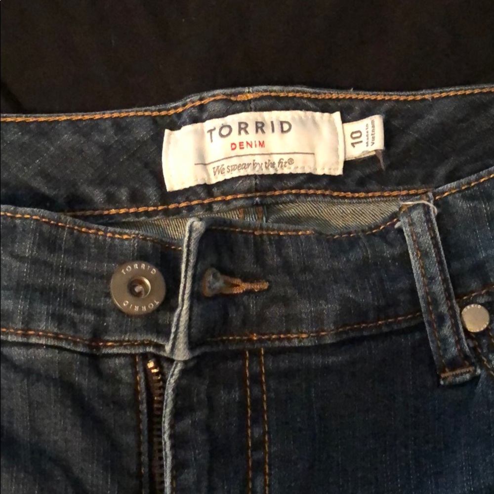 Torrid denim distressed cutoff shorts size 10